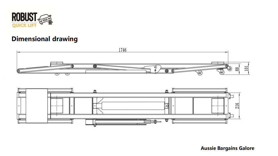 Crossbeam Adapter - (R3500CA) Length: 1651mm  Width: 160mm - Capability of a 2-post lift