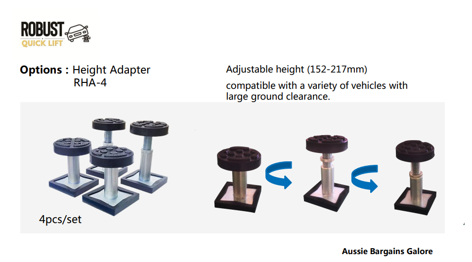 Height Adapter -  FIXED & ADJUSTABLE - 2 variants - (4 Pcs Set)