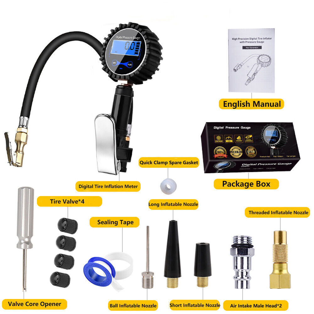 LED Digital Tyre Pressure Gauge Set