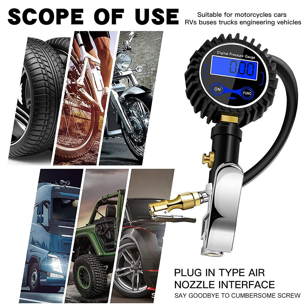 LED Digital Tyre Pressure Gauge Set