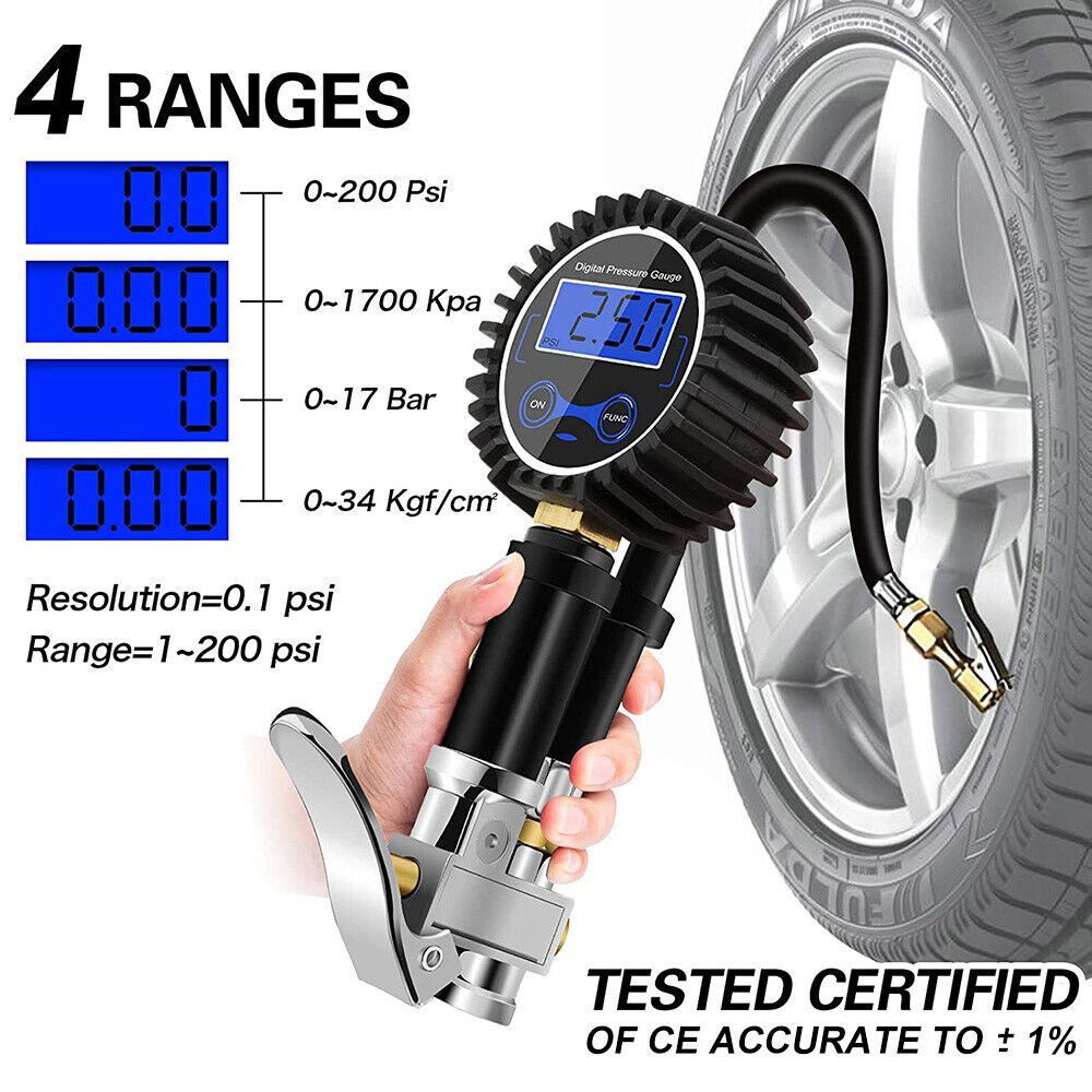 LED Digital Tyre Pressure Gauge Set